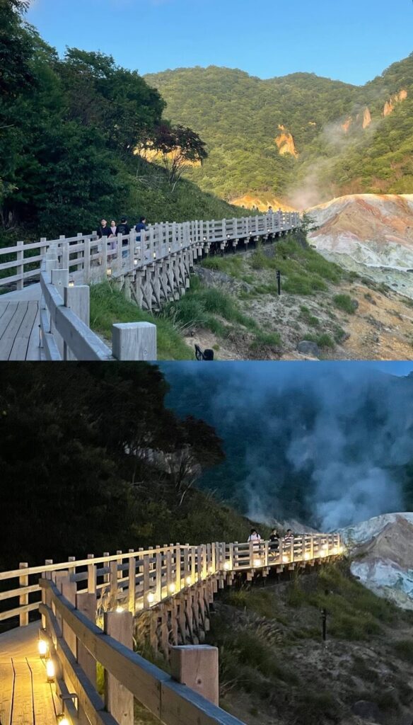地獄谷主步道 白天夜晚對比